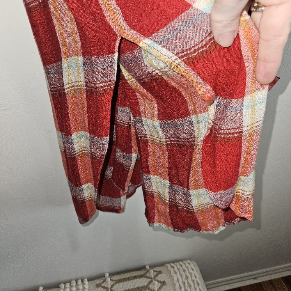 Anthropologie Akemi + Kin Tunic Red Plaid Womens Size Medium Rayon & Wool - Picture 5 of 12